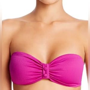 Red Carter NWT Red Carter Cali Chic Textured Bandeau  Bikini Top Açaí Medium
